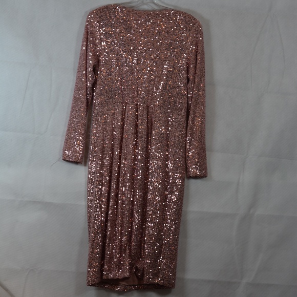 LUXE Sequined Pink Dress SZ M - Picture 7 of 7